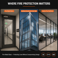 Vidrio Resistente al Fuego de Alta Calidad de 6-15 mm / Vidrio Ignífugo / Vidrio de Seguridad para Ventanas y Puertas