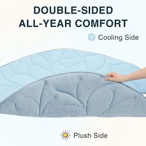 Pet Cooling <b>Mat</b> <b>Large</b> Leaf-shaped Luxury Modern Soft Eco-Friendly Hypoallergenic Washable Anti-slip Durable Pet Cooling Pad for - Product Image 3