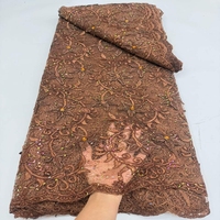 9291 Bordir Guipure Katun Renda Prancis 100% Katun Tekstil Ramah Lingkungan 5 Yard Kain Renda Afrika Berkualitas Tinggi untuk Gaun