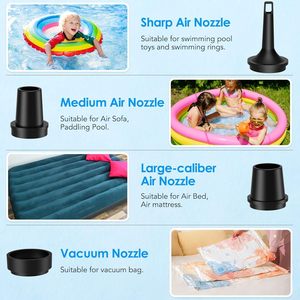 Pompe à air électrique compacte pour gonflage rapide et dégonflage rapide pour flotteurs de piscine, équipement de camping, jouets gonflables, sacs sous vide - Product Image 4