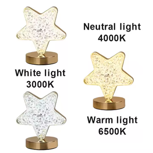 Hot bán sao trăng pha lê <span class=keywords><strong>LED</strong></span> bàn đèn với 3 màu sắc cảm ứng ánh sáng ban đêm cho trang trí nội thất - Product Image 5