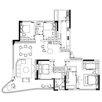 Conception de maison moderne à concept ouvert sur mesure pour les zones de séjour, salle à manger et cuisine avec flux harmonieux, applications hôtelières et villières