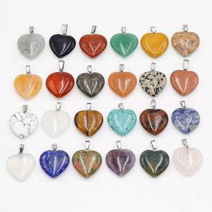 Liontin hati Kristal Quartz mawar <span class=keywords><strong>Obsidian</strong></span> alami 20mm perhiasan Reiki dengan batu permata kerajinan kristal lainnya - Product Image 1