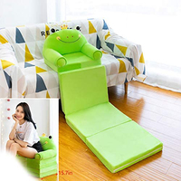Sofá plegable de 2 capas para niños, silla de descanso con respaldo, asiento de suelo de felpa, esterilla de siesta, cama de día tapizada, sofá cama con tapa abierta