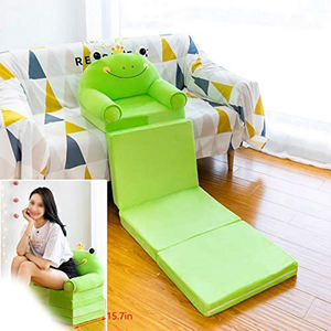 Sofá plegable de 2 capas para niños, silla de descanso con respaldo, asiento de suelo de felpa, esterilla de siesta, cama de día tapizada, sofá cama con tapa abierta - Product Image 4
