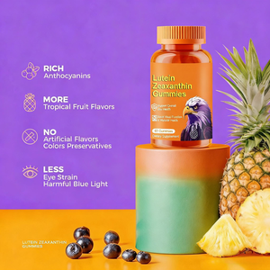 مكمل غذائي عشبي من اللوتين ومستخلص التوت الأزرق على شكل حلوى جيلاتينية لدعم صحة العين للبالغين، 60 حبة، 2 حبة يومياً - Product Image 4