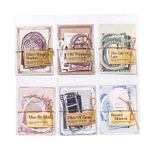 Paquete de 15 unidades de paquetes de tarjetas huecas de papel Kraft blanco, Serie de colección de Marcos, material de collage de fondo de manual - Product Image 3