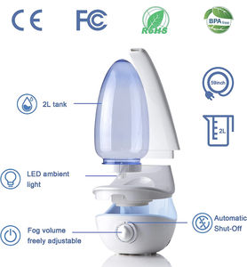 Humidificateur ultrasonique en tissu doux avec revêtement imperméable de 2000 ml, lampe de nuit, aromathérapie pour la maison, l'hôtel, la voiture, l'extérieur - Product Image 4
