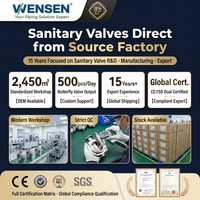 Válvula de Mariposa de Acero Inoxidable SS304/316 de Apertura Rápida Wesen, Grado Higiénico para Productos Lácteos y Agua