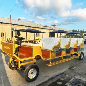 รถชมวิวไฟฟ้าสีทอง 6 ที่นั่ง สำหรับการเดินทางชมสถานที่กลางแจ้งในสวนสาธารณะ - Product Image 2