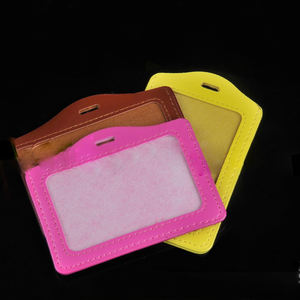 Couverture d'insigne d'identification d'étudiant et d'employé en cuir PU support de protection de carte de visite de bus pour les cadeaux promotionnels et d'affaires - Product Image 3