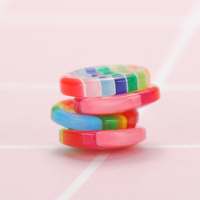 Botón de Resina con Barra de Color, Botón Infantil con Combinación de Colores