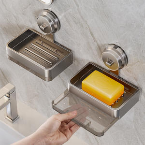 Support mural porte-savon Youqin, capacité 2,5 kg, en alliage d'aluminium, design minimaliste, égouttoir intégré pour salle de bain - Product Image 4