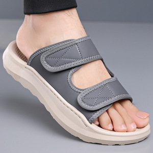 Gray Thick Soled Slide <b>Sandals</b> For Men 2508 Casual Beach Wear - Product Image 4