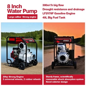 Bomba de Agua Autocebante de 8 Pulgadas con Motor de Gasolina GP200LE 20hp, Bomba de Pistón Centrífuga, Fuente de Alimentación para Gasolina OEM - Product Image 4