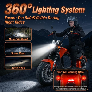 eAhora M1P Moto électrique noire étanche à batterie lithium pour adulte, style chopper, deux roues, pour trajets urbains - Product Image 5