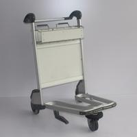 Chariot de Bagages d'Aéroport en Aluminium à 3 Roues avec Frein à Main