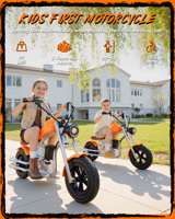 Moto électrique pour enfants 12 pouces 160W 18.5V Orange Harley, stock entrepôt UE, Royaume-Uni, Allemagne, pour enfants