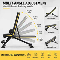 Banc de musculation à marque privée, logo personnalisé, faible MOQ, pliable, réglable, pour haltères, équipement de fitness à domicile, OEM ODM