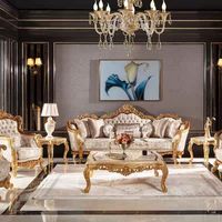 Canapé européen en bois massif sculpté Villa française de luxe Meubles de salon Fauteuil en tissu pour la maison Chaise d'appoint