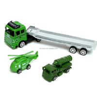Voiture jouet unisexe en plastique pour enfant tracteur militaire à tirer avec modèle de véhicule missile avion pour le jeu d'enfant