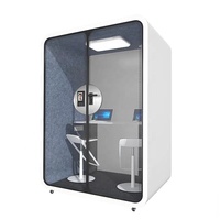 Cabine de travail modulaire de grande taille pour 4 personnes, cabine de réunion de bureau, cabine téléphonique écologique, cabine silencieuse avec serrure à reconnaissance faciale