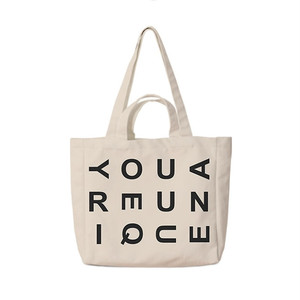 Custom logo Durable Natural Recycled Reusable Shopping Cotton Canvas Tote <b>Bag</b> With Two Handles - Product Image 6