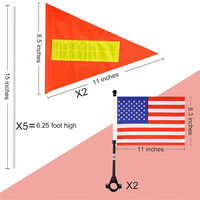 2 jeux de drapeaux de sécurité en fibre de verre robuste réglables Bande réfléchissante étanche pour guidon de vélo américain