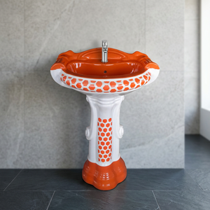 Vente en gros : Grand lavabo rectangulaire moderne en céramique avec piédestal complet, ensemble de lavabo de salle de bain émaillé - Product Image 5