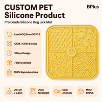 BPlus Pro Grade - Tapete de silicona para lamer para perros con 4 patrones y ventosa central con huella de pata, el más vendido, OEM, 20 cm, tendencia