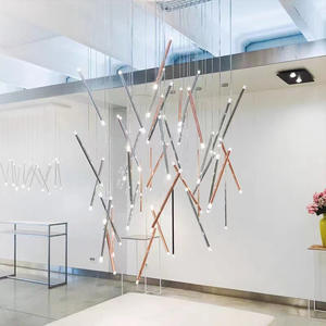 Double Ends Nordic Pendant Lights Villa Hotel Kitchen Dining Room Decorative Rose Gold <b>Chandelier</b> Lighting - Product Image 5