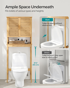 Armoire de rangement réglable au-dessus des toilettes, étagère de toilette indépendante, étagère gain de place pour buanderie - Product Image 4