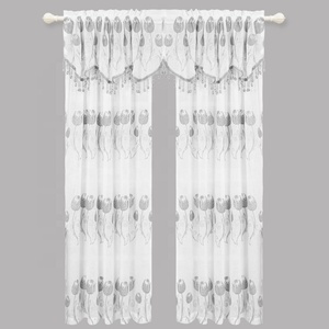 Mantovana Del Ricamo In Rilievo Del Fiore Del Giglio Tenda pura <span class=keywords><strong>Per</strong></span> <span class=keywords><strong>Soggiorno</strong></span> - Product Image 1