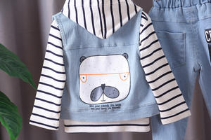 Ropa de Boutique para Niñas Otoño, Sudadera Lisa, Chaleco, Jeans, Conjunto Vaquero Infantil - Product Image 4