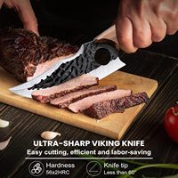Couteau de boucher à désosser forgé à la main, couteau à fileter, couteau à viande Viking, couteau de chef japonais en acier pour le camping, le barbecue, cadeau pour homme