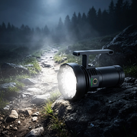 Linterna LED Láser Blanca 30*XT45 de 10000 Lúmenes, Alta Potencia, Integrada con Iluminación de Alcance y Proyección, Recargable y Portátil