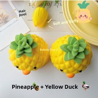 Jouet anti-stress Squishy Canard Ananas pour enfants, balle à presser à remontée lente, jouet sensoriel mignon pour cadeau de vacances