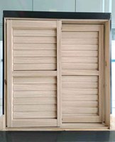 Fenêtre et porte coulissante TOMA en aluminium couleur bois série 60 avec double rail, à lamelles fixes et réglables
