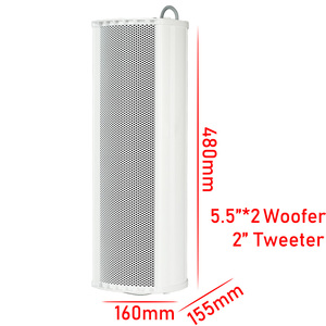 Altavoz de columna impermeable para exteriores 5 pulgadas aluminio pasivo 40W blanco 5 "Woofer y altavoz de columna de Tweeter de 2" para estación/Iglesia - Product Image 6