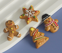 Figurines comestibles de Noël, Bonhomme en pain d'épices, Flocon de neige, Arbre de Noël, Accessoires en résine à base de colle crème, Ornements DIY, Aimants de réfrigérateur
