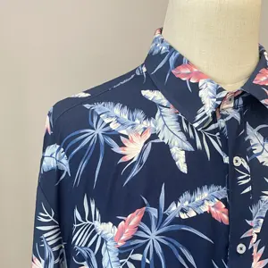 卸売OEM高品質売れ筋クイックドライサマービーチホリデーメンズ半袖ハワイアンカジュアルシャツ