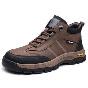 Bottes d'hiver pour hommes, hauteur cheville, en faux daim, doublure en peluche, semelle extérieure antidérapante en caoutchouc, semelle intermédiaire en EVA, bout rond, chaussures chaudes pour l'extérieur - Product Image 5
