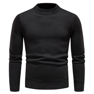 Wholesale Winter Pullover Casual Slim Fit Basic Solid Color <strong>Men</strong> Long Sleeve Knitted Thermal Sweaters <strong>Turtleneck</strong> <strong>Men's</strong> Sweater - Product Image 2