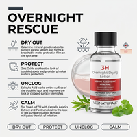 Lotion Séchante Nuit 3H Marque Blanche Soin Ciblé Anti-Imperfections Peaux Grasses Soin Apaisant Contrôle du Sébum Calamine Centella Thé