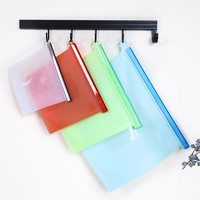 4 PCS Transparent Pinch Lock Container Silicone Food Storage Bag Silicone Makeup Traveling Bags