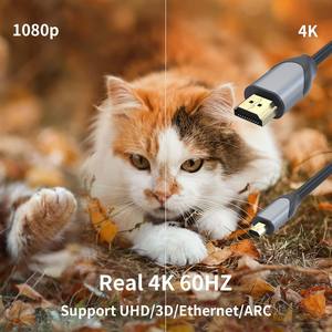 Кабель Ultra High Speed <span class=keywords><strong>Micro</strong></span> <span class=keywords><strong>HDMI</strong></span>-<span class=keywords><strong>HDMI</strong></span>, HD 4K 60 Гц, 3D, 1 м, 2 м, 3 м, <span class=keywords><strong>HDMI</strong></span> 2.0, для камеры, GoPro, Raspberry Pi, HDTV - Product Image 6