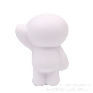 Pu Foam Doll White Face Waving Slow <b>Rebound</b> Stress Relief Toy Cute Desk Decor Unisex 5 To 7 Years - Product Image 3