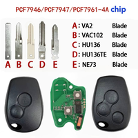 Clés de voiture intelligentes Renuo de remplacement, clés de véhicule 1/3 boutons, clés de voiture ID46 PCF7946/47/7961-4A, télécommande de voiture 433.92MHz, fabricant