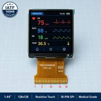 Layar LCD Persegi 1.44 "128X128 Sentuh Resistif Antarmuka SPI 18-PIN ST7735S IC Modul TFT Kecil Kelas Industri Lampu Latar LED
