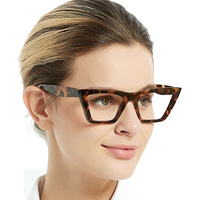 Retro Schildpatt-Katzenaugen-PC-Brille Damen Mode Optische Rahmen Modische Lesebrille